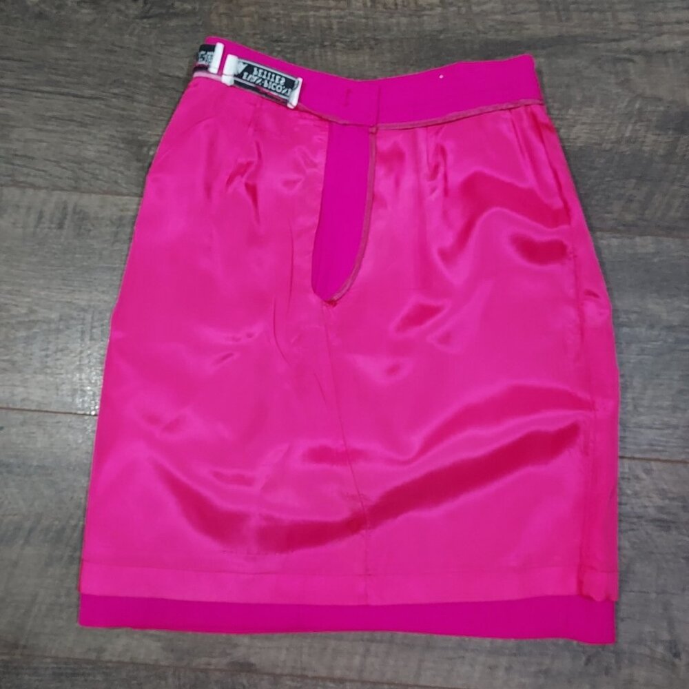 Evan Picone Petite Pink Fuchsia Megenta Skirt Size 2 Wool Vintage 1980s Lined - Picture 9 of 9